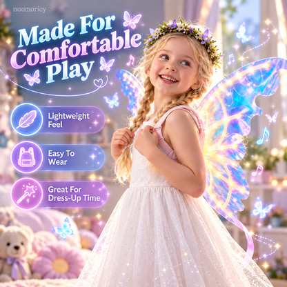 🦋 Magical Moving Butterfly Wings – Light Up Fairy Costume For Kids & Parties