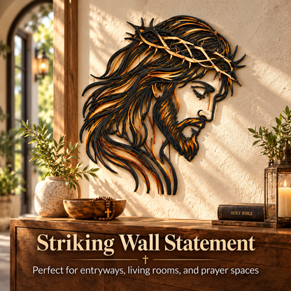 ✝️ Crown of Grace Jesus Metal Wall Art™ – Rustic Faith-Inspired Christian Wall Decor