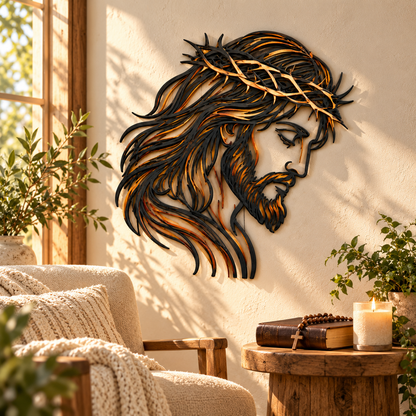 ✝️ Crown of Grace Jesus Metal Wall Art™ – Rustic Faith-Inspired Christian Wall Decor