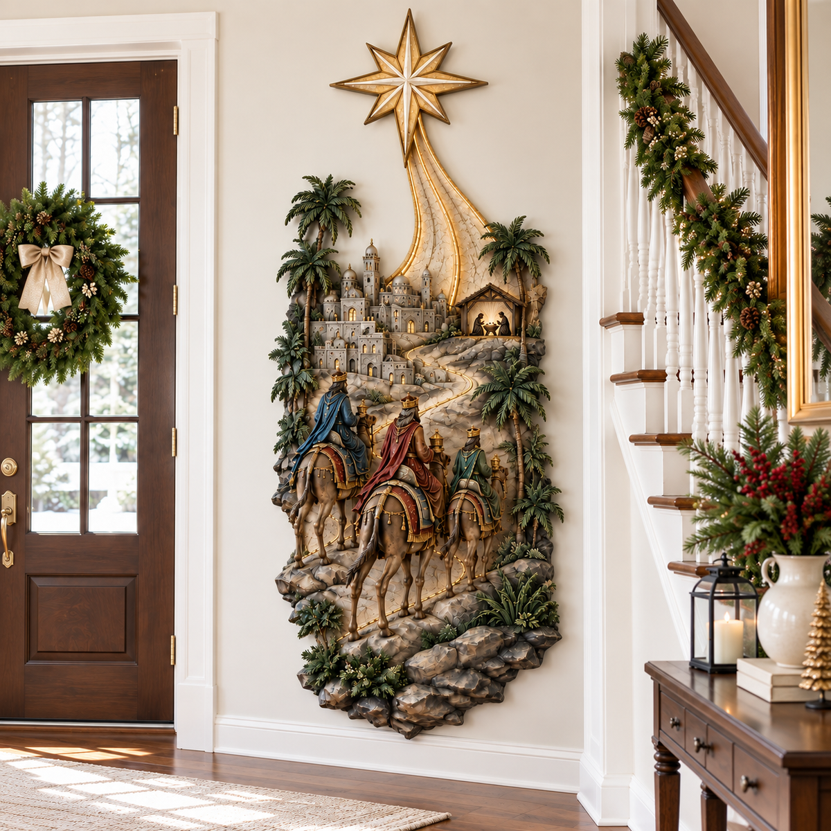 ✨ Follow the Star Nativity Wall Light | Three Wise Men Christmas Faith Decor
