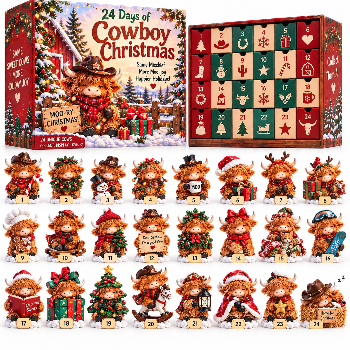 🤠🐮 MOO-RY CHRISTMAS! — 24 Days of Cowboy Highland Cow Surprises 🎄