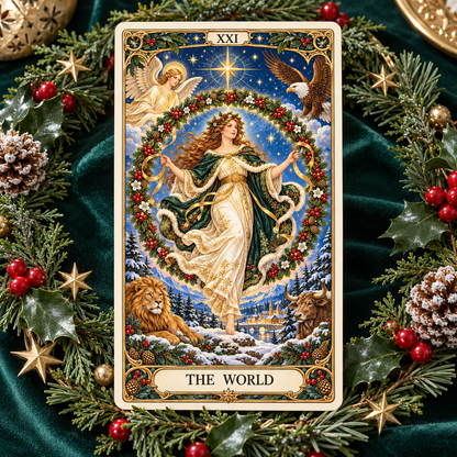 Christmas Sale 49% OFF🎉-🔮Christmas Tarot Deck – 78 Festive Cards with Guidebook & 12-Day Reflection Guide