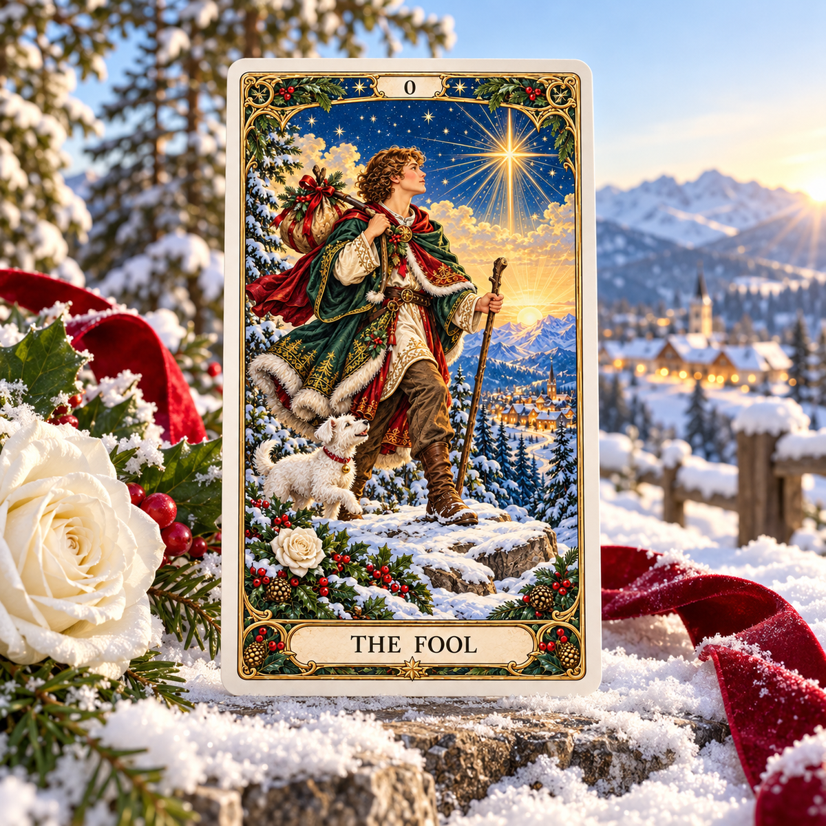 Christmas Sale 49% OFF🎉-🔮Christmas Tarot Deck – 78 Festive Cards with Guidebook & 12-Day Reflection Guide