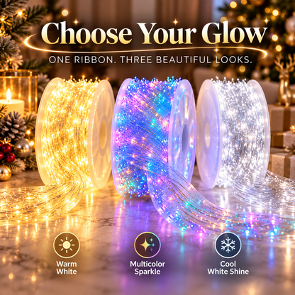 ✨🌈 Magical LED Fairy Ribbon Lights | Remote-Controlled Sparkling Holiday Decor 🎄