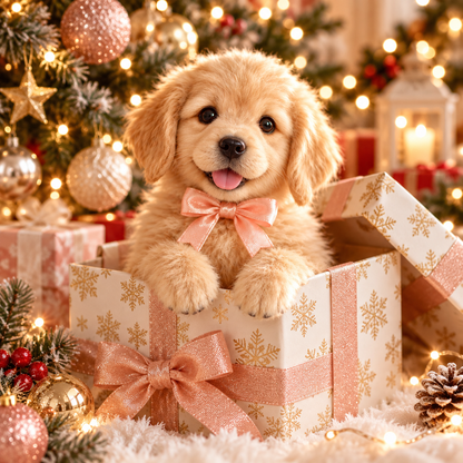 🎁🐶 HOT SALE 49% OFF – Lifelike Robotic Golden Retriever Puppy | The Cutest Christmas Gift ✨🎄