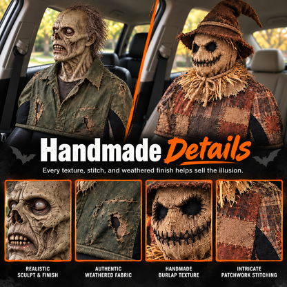 😱 Animated Horror Passenger Prop – Motion Sensor Halloween Car Decoration with Wireless Remote