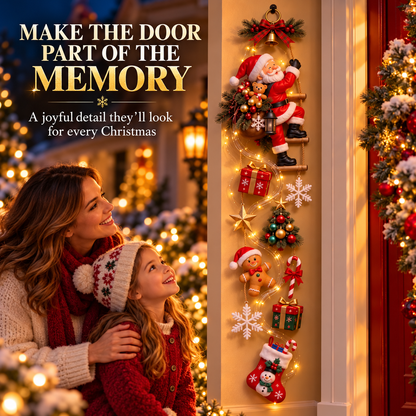 🎅 Santa’s Christmas Climb Lighted Wall Hanging | Festive Vertical Door & Entryway Décor ✨