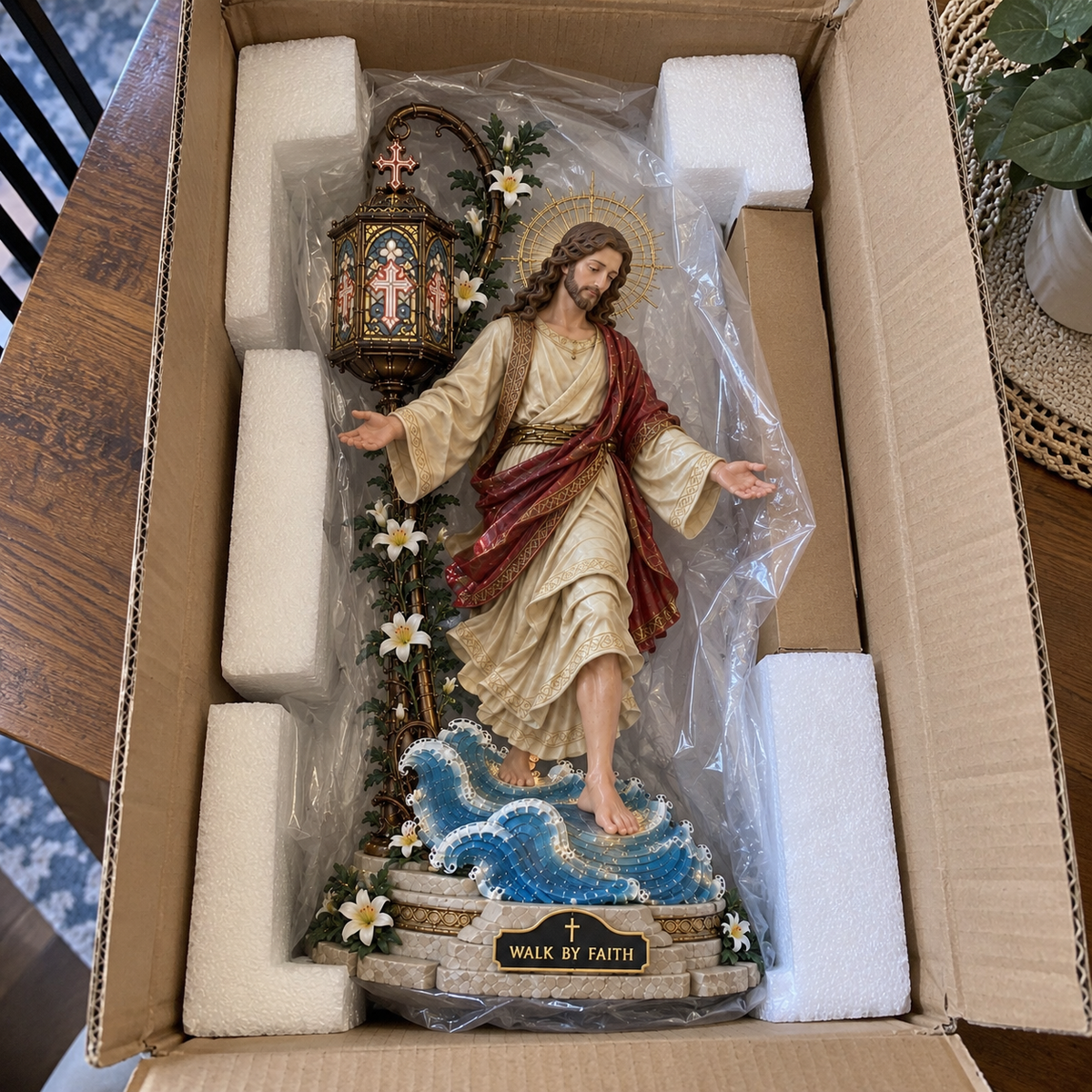 ✨ Walk by Faith™ – Jesus Walking on Water Reflection Light