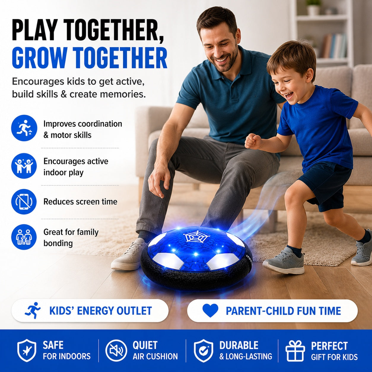 ⚽ Turn Any Room Into A Soccer Field! The LED Hover Soccer Ball That Keeps Kids Active, Entertained & Away From Screens