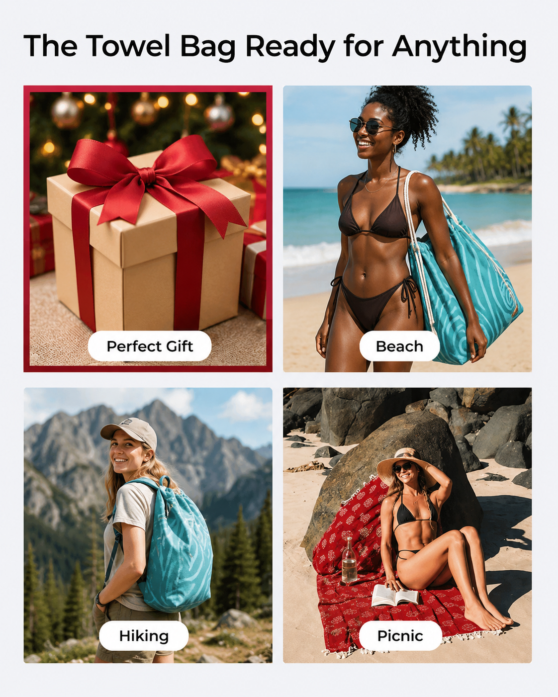 ⏰LAST DAY 49% OFF - 🏖️2-in-1 Convertible Towel & Backpack with Inner Zip Pocket & Sand-Repelling Fabric