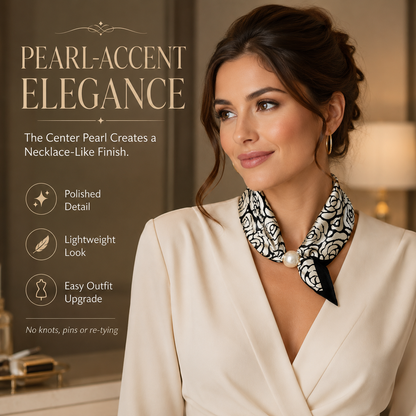 🧣 Effortless Glamour: Pop-On Pearl Necklace Scarf ✨