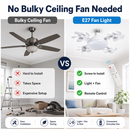 💡 Ceiling Fan Light – 2-in-1 LED Fan Bulb with Remote Control
