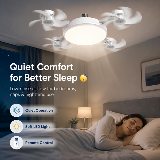 💡 Ceiling Fan Light – 2-in-1 LED Fan Bulb with Remote Control