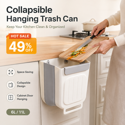 🗑️ LIMITED-TIME 50% OFF! 💫 Collapsible Hanging Trash Can for Kitchen Cabinet Door