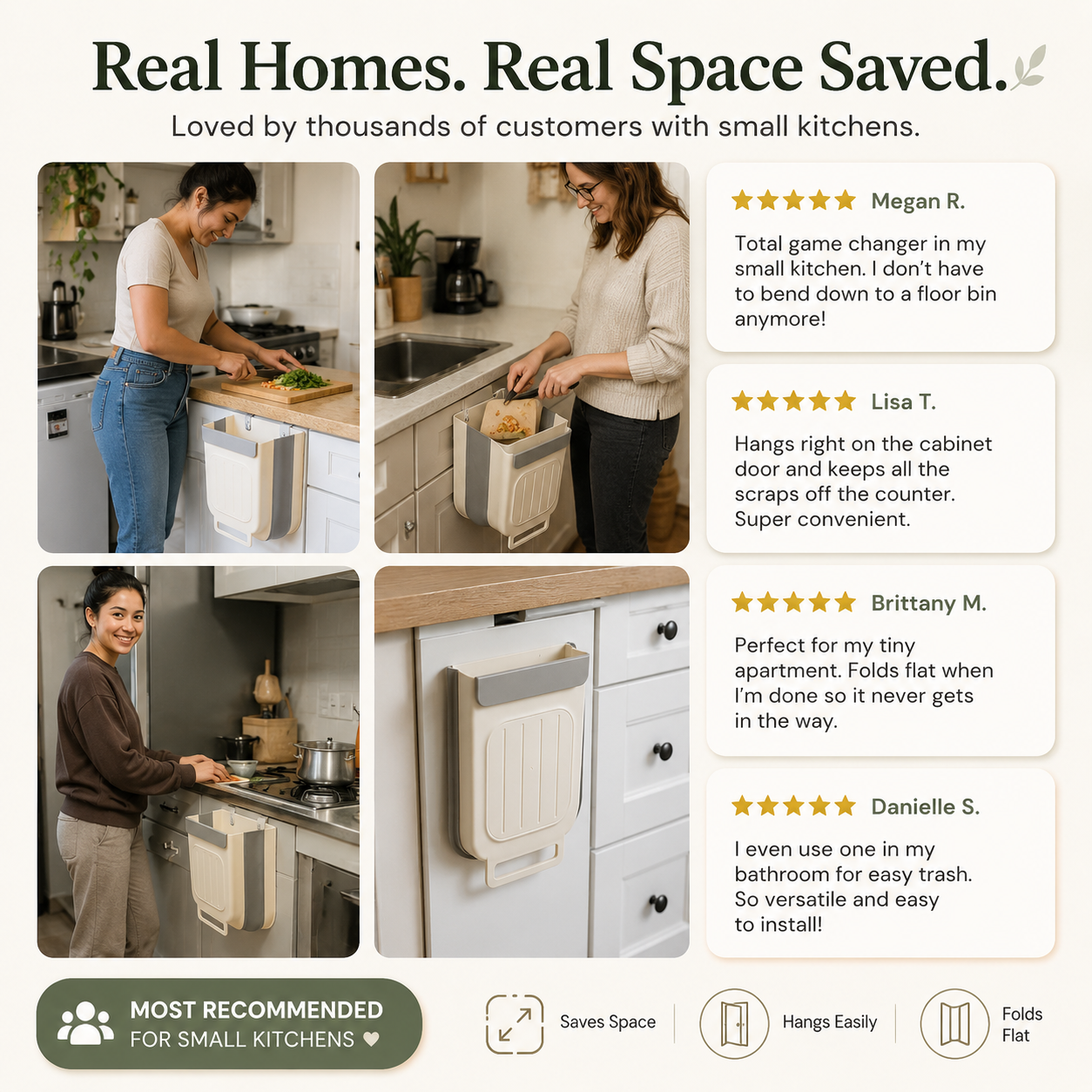 🗑️ LIMITED-TIME 50% OFF! 💫 Collapsible Hanging Trash Can for Kitchen Cabinet Door