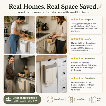 🗑️ LIMITED-TIME 50% OFF! 💫 Collapsible Hanging Trash Can for Kitchen Cabinet Door
