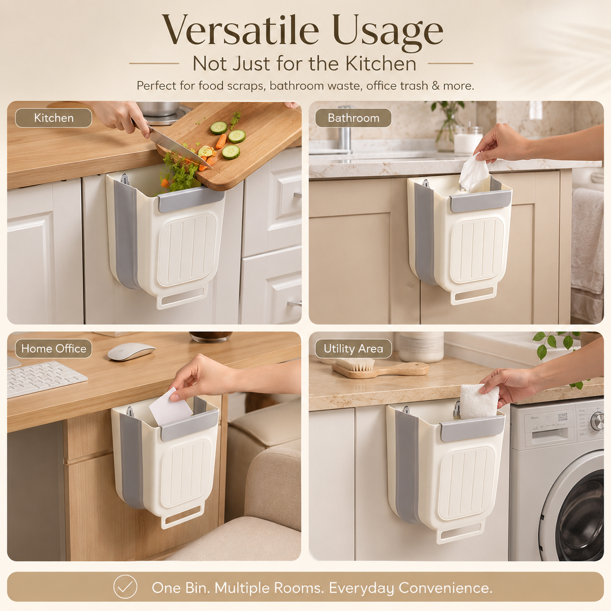 🗑️ LIMITED-TIME 50% OFF! 💫 Collapsible Hanging Trash Can for Kitchen Cabinet Door