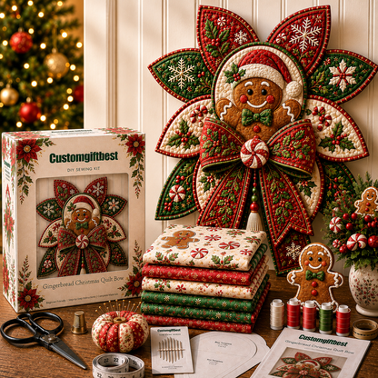 🧵🎄Christmas Quilt Bow DIY Sewing Kit