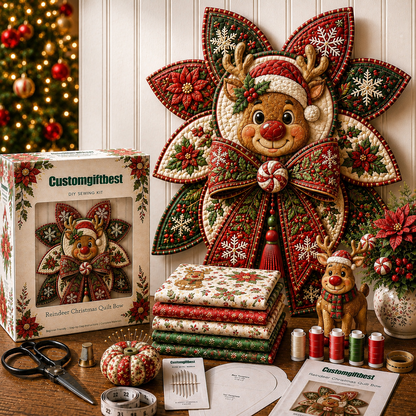 🧵🎄Christmas Quilt Bow DIY Sewing Kit