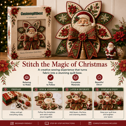 🧵🎄Christmas Quilt Bow DIY Sewing Kit