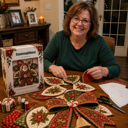 🧵🎄Christmas Quilt Bow DIY Sewing Kit