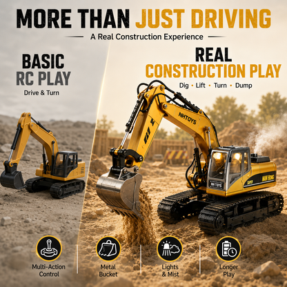 🔥 Limited Time 50% OFF🚜 1:14 RC Crawler Excavator – Alloy Bucket, Mist, Lights & Sound