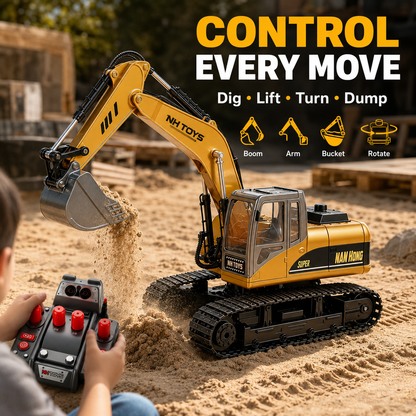 🔥 Limited Time 50% OFF🚜 1:14 RC Crawler Excavator – Alloy Bucket, Mist, Lights & Sound