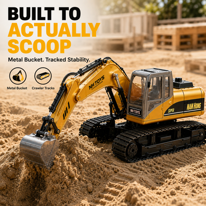🔥 Limited Time 50% OFF🚜 1:14 RC Crawler Excavator – Alloy Bucket, Mist, Lights & Sound
