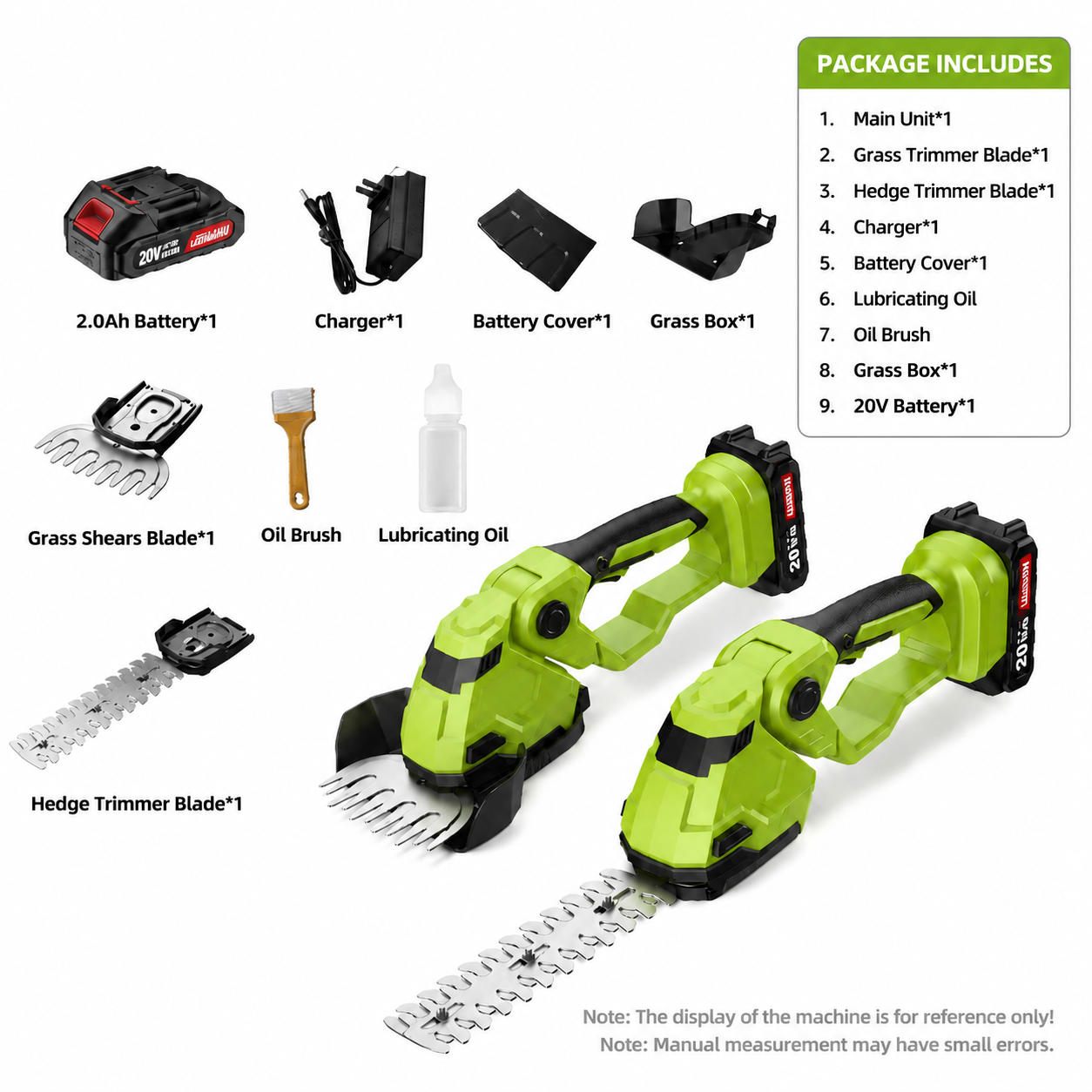 20V Cordless 2-in-1 Grass Shear & Hedge Trimmer with Battery & Charger