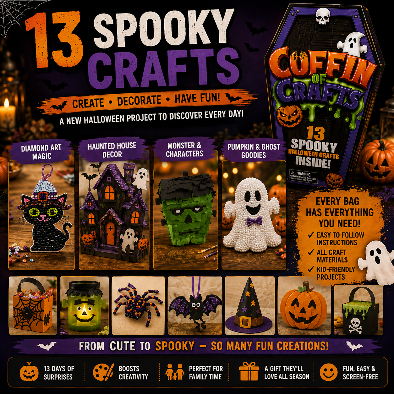 Coffin of Crafts Halloween Advent Calendar – 13 Spooky DIY Craft Surprises