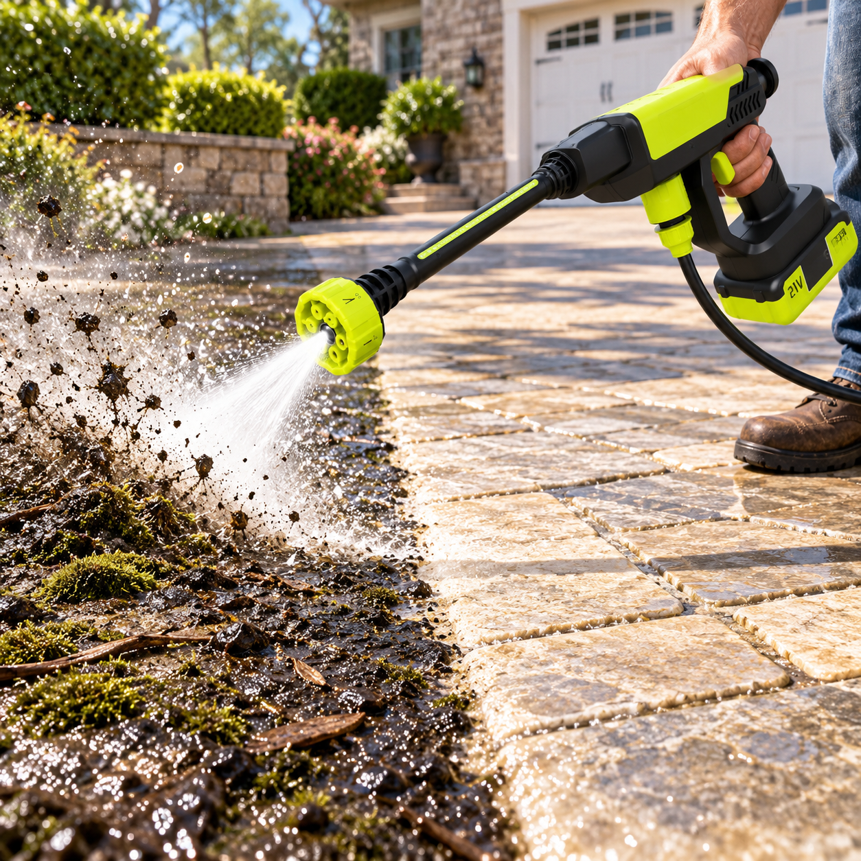 PowerJet Anywhere Cordless Pressure Washer Kit | Portable High Pressure Cleaning for Cars, Homes & Gardens