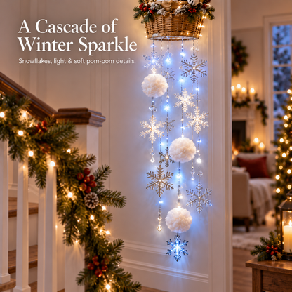 Polar Bear Hot Air Balloon Snowflake Light