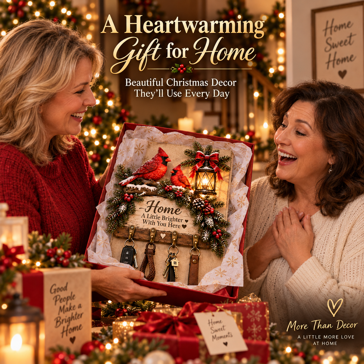 ✨Last Day 49% OFF✨Welcome Key Holder™– Lighted Christmas Entryway Wall Decor