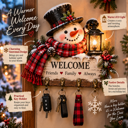 ✨Last Day 49% OFF✨Welcome Key Holder™– Lighted Christmas Entryway Wall Decor