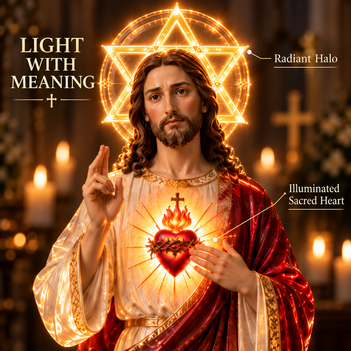 ❤️Thanksgiving Day！！！Sacred Heart Jesus LED  Display