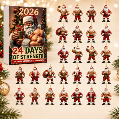 2026 Muscle Santa Christmas Countdown Calendar 🎅🎄