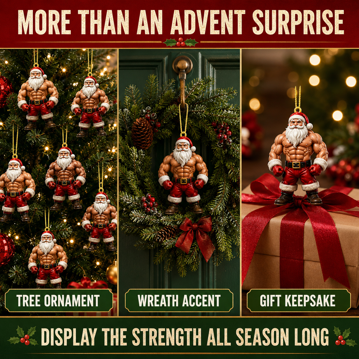 2026 Muscle Santa Christmas Countdown Calendar 🎅🎄