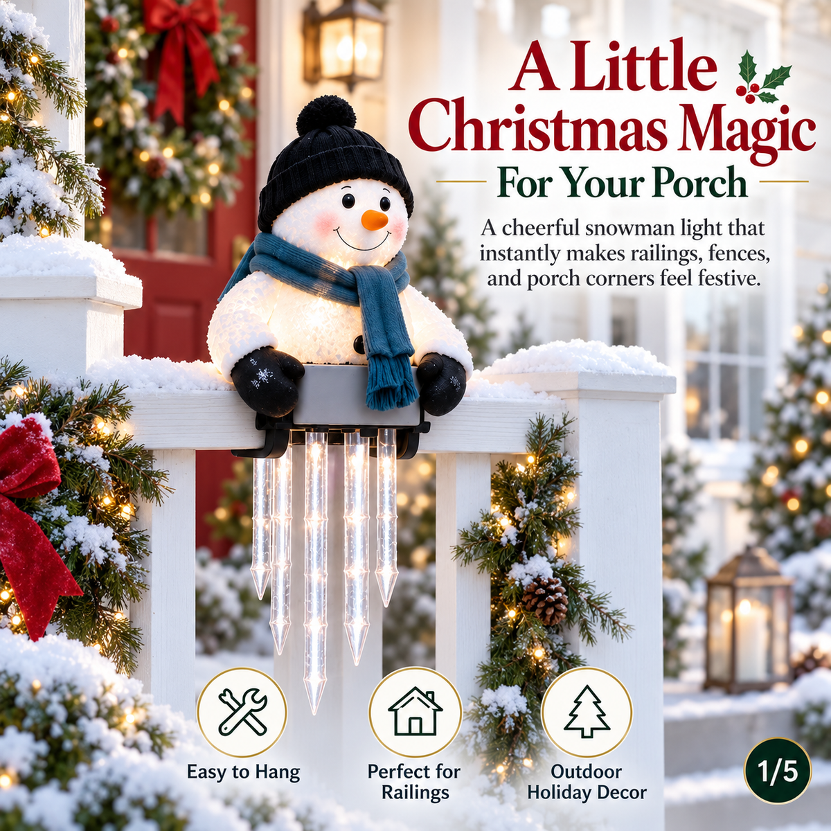 ⛄ Today 49% OFF - WinterGlow Snowman Icicle Light Decor