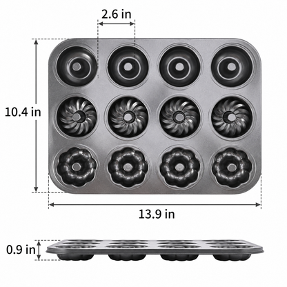 Multi-Cavity Non-Stick Mini Bundt Cake Pan