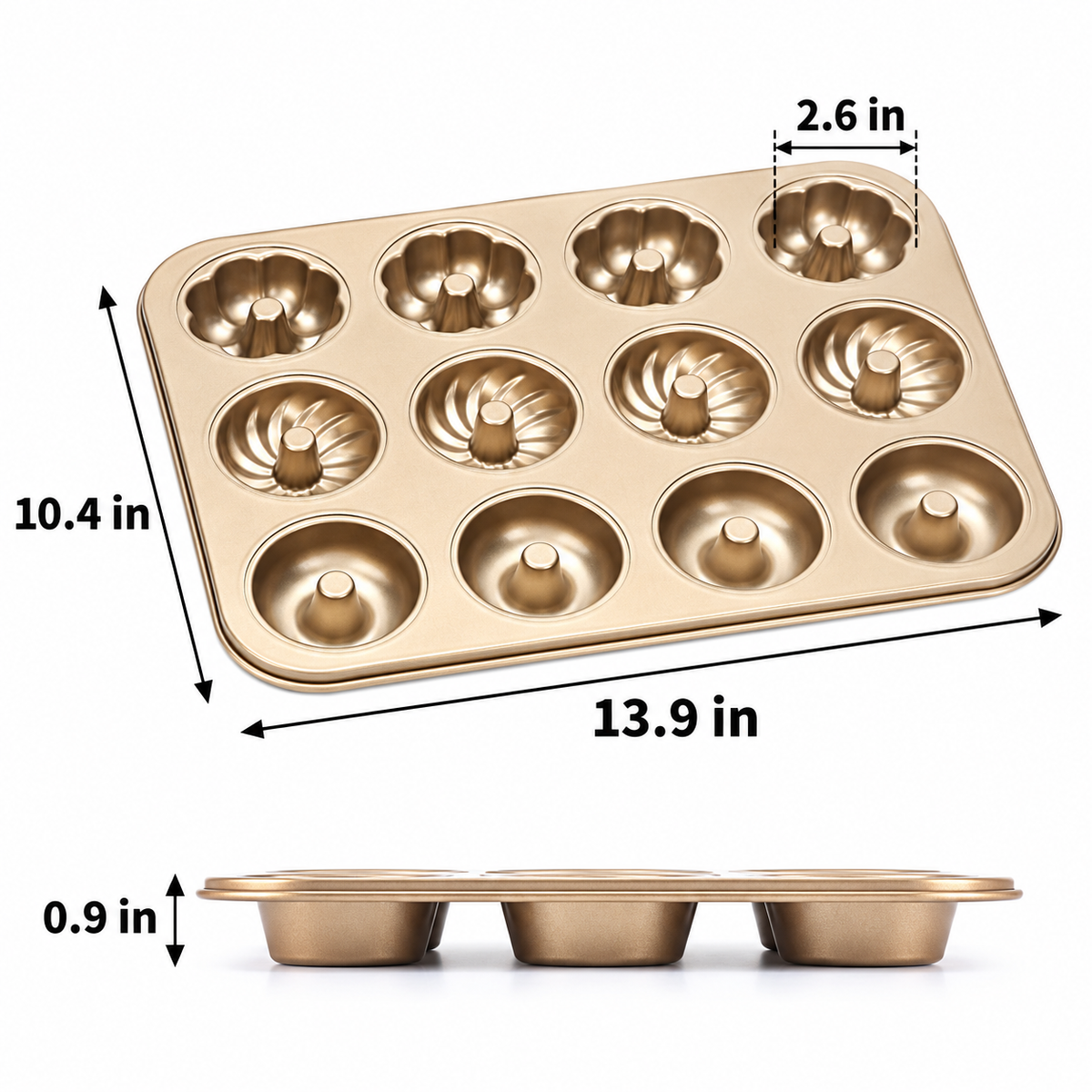 Multi-Cavity Non-Stick Mini Bundt Cake Pan
