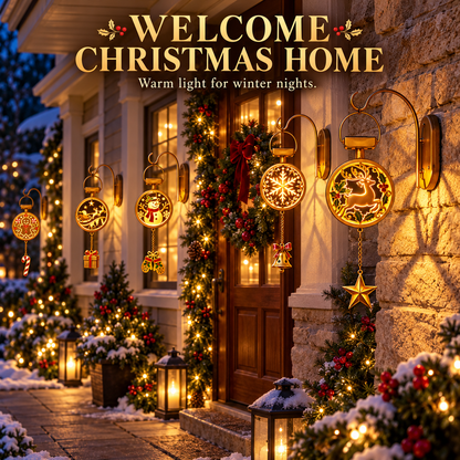 ⏳ Last Day 49% OFF - Christmas Glow Solar Wall Lantern