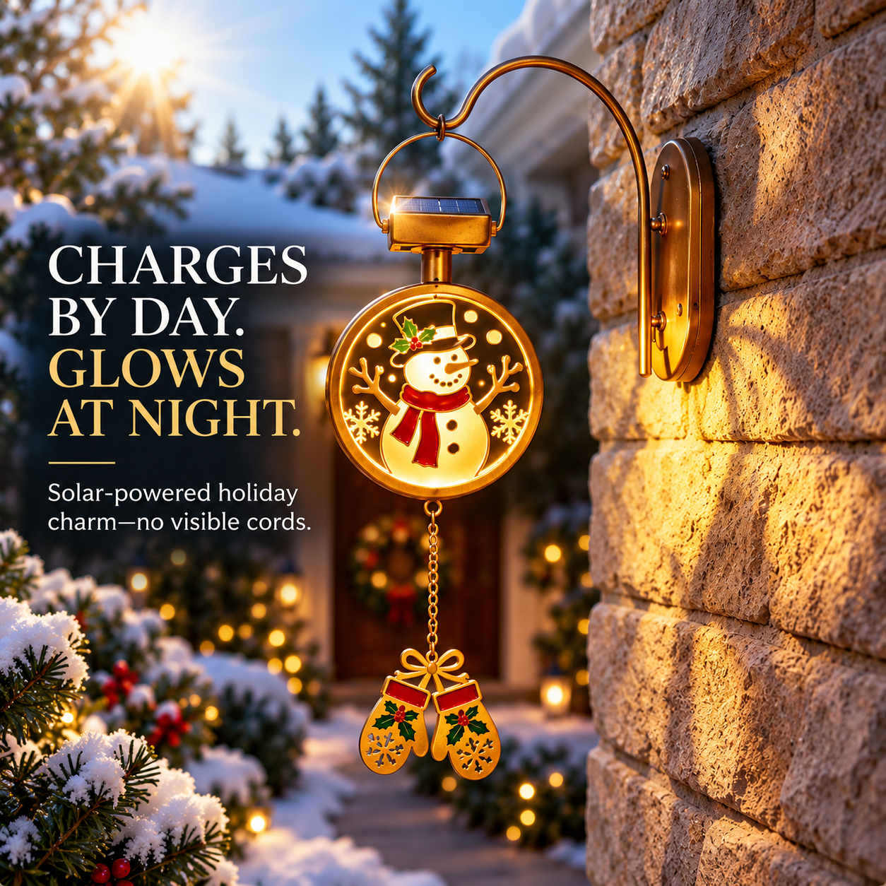 ⏳ Last Day 49% OFF - Christmas Glow Solar Wall Lantern