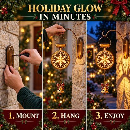 ⏳ Last Day 49% OFF - Christmas Glow Solar Wall Lantern