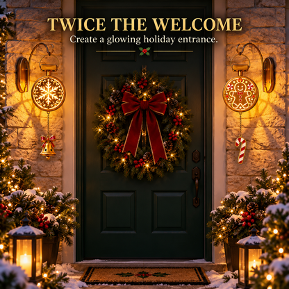 ⏳ Last Day 49% OFF - Christmas Glow Solar Wall Lantern