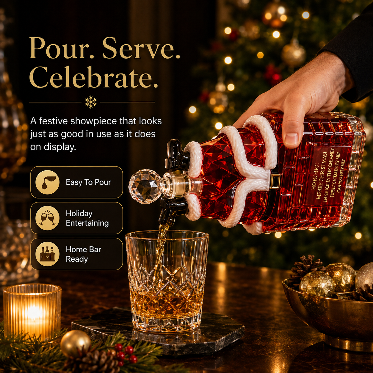 🎅 2026 Christmas Gift 50% Off--💥  Santa Stuck in the Chimney Whiskey Bottle