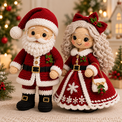 Crochet Christmas Santa & Mrs. Claus Amigurumi Doll