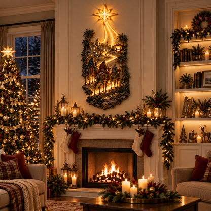 ✨ Follow the Star Nativity Wall Light | Three Wise Men Christmas Faith Decor