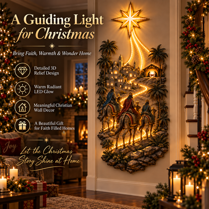 ✨ Follow the Star Nativity Wall Light | Three Wise Men Christmas Faith Decor