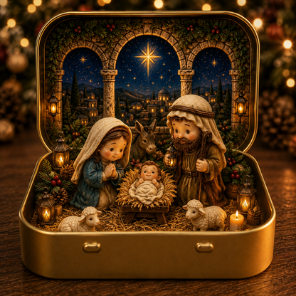 🎄 A Tiny Christmas Wonderland in a Tin
