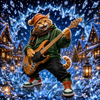 Tabby Bass crystal Christmas window decal